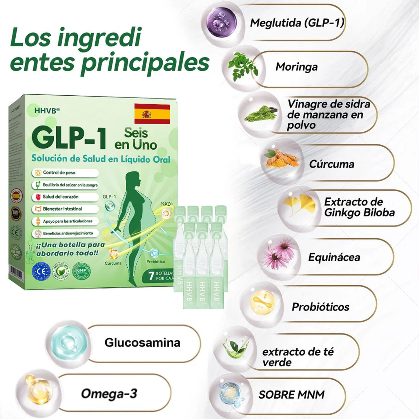 Tienda Oficial | 𝙃𝐻𝑉𝖡®✨𝑺𝒐𝒍𝒖𝒄𝒊ó𝒏 𝒐𝒓𝒂𝒍 𝒍í𝒒𝒖𝒊𝒅𝒂 𝑮𝑳𝑷-1 𝒔𝒆𝒊𝒔 𝒆𝒏 𝒖𝒏𝒐 (Solo una dosis al día, cambios visibles en 7 días) 🌿 Para obesidad, salud cardiovascular, diabetes, apnea del sueño, problemas articulares y más.
